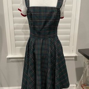 Hell Bunny Pinafore Plaid Dress